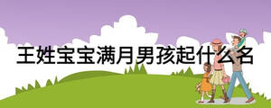 王姓宝宝满月男孩起什么名
