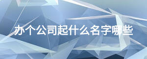 办个公司起什么名字哪些