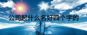 公司起什么名好四个字的