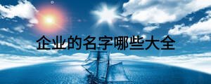 企业的名字哪些大全