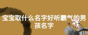 宝宝取什么名字好听霸气的男孩名字