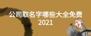 公司取名字哪些大全免费2021