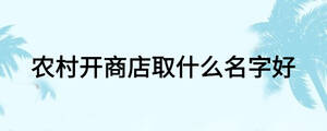 农村开商店取什么名字好