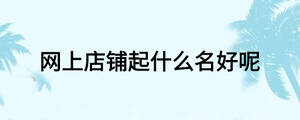 网上店铺起什么名好呢