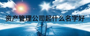 资产管理公司起什么名字好