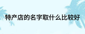 特产店的名字取什么比较好