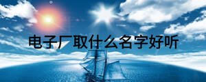 电子厂取什么名字好听