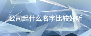 公司起什么名字比较好听