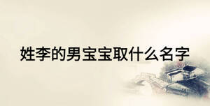 姓李的男宝宝取什么名字