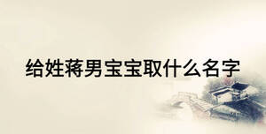 给姓蒋男宝宝取什么名字