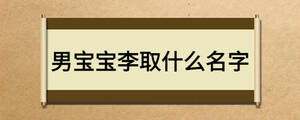 男宝宝李取什么名字