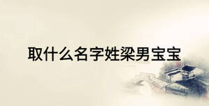 取什么名字姓梁男宝宝