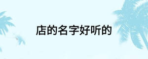 店的名字好听的