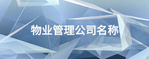 物业管理公司名称
