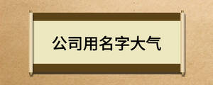 公司用名字大气