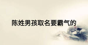 陈姓男孩取名要霸气的