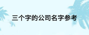 三个字的公司名字参考