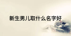 新生男儿取什么名字好