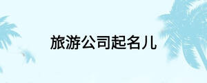 旅游公司起名儿