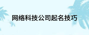 网络科技公司起名技巧
