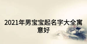 2021年男宝宝起名字大全寓意好