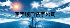 四字顺口名字公司