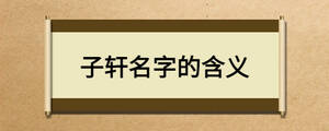 子轩名字的含义