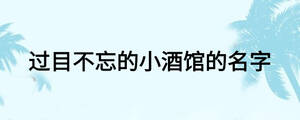 过目不忘的小酒馆的名字