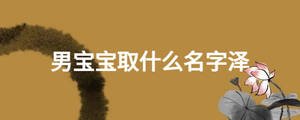 男宝宝取什么名字泽