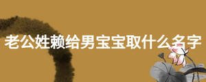 老公姓赖给男宝宝取什么名字