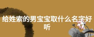 给姓索的男宝宝取什么名字好听