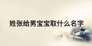 姓张给男宝宝取什么名字