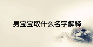男宝宝取什么名字解释