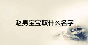 赵男宝宝取什么名字