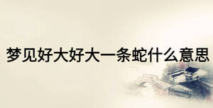 梦见好大好大一条蛇什么意思