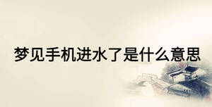 梦见手机进水了是什么意思