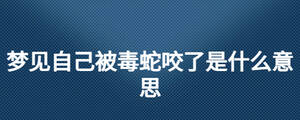 梦见自己被毒蛇咬了是什么意思
