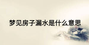 梦见房子漏水是什么意思