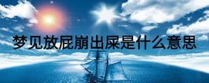 梦见放屁崩出屎是什么意思