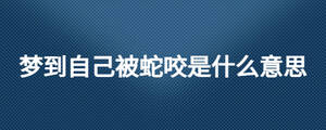 梦到自己被蛇咬是什么意思