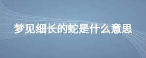 梦见细长的蛇是什么意思