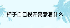 杯子自己裂开寓意着什么
