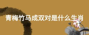 青梅竹马成双对是什么生肖