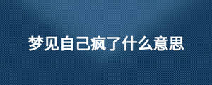 梦见自己疯了什么意思