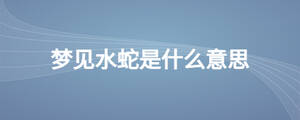 梦见水蛇是什么意思