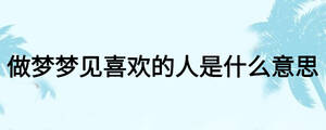 做梦梦见喜欢的人是什么意思