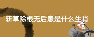 斩草除根无后患是什么生肖