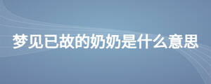 梦见已故的奶奶是什么意思