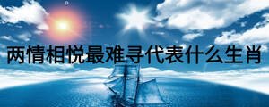 两情相悦最难寻代表什么生肖