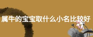 属牛的宝宝取什么小名比较好